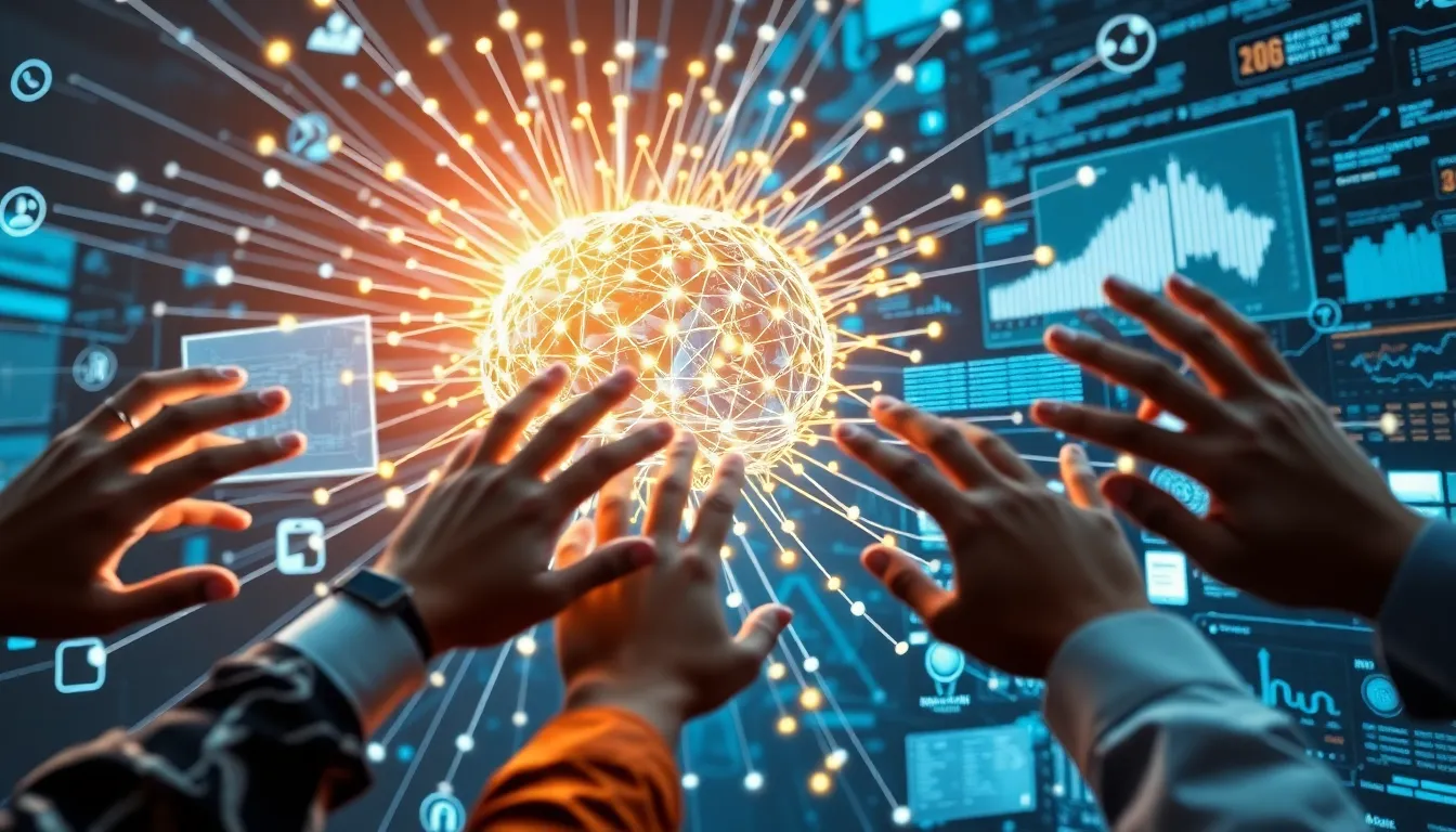 Abstract visualization of artificial intelligence systems competing toward general intelligence capability