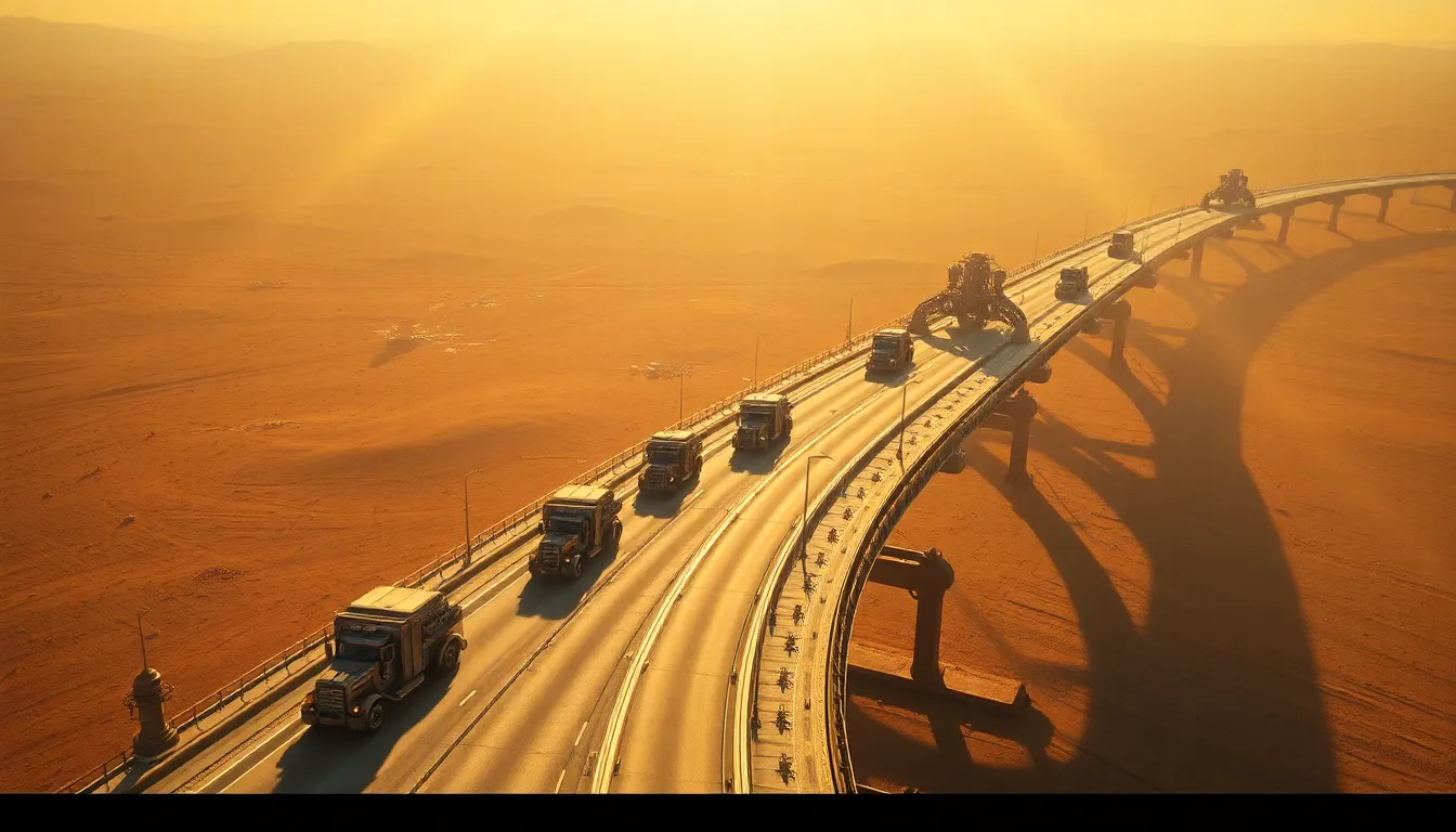 Autonomous truck with sensor array navigating highway freight route